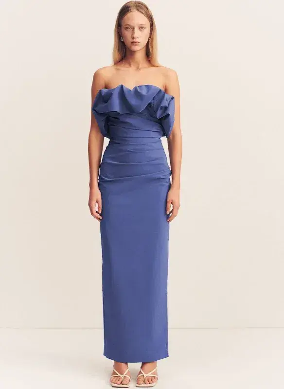 Shona Joy Campbell Strapless Dress Blue Size 6 for rent on The Volte - main image