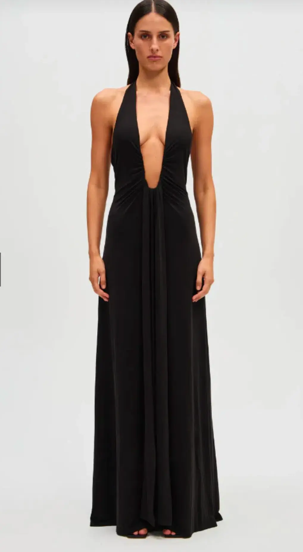 Misha Jennifer Cupro Maxi Dress Black  Size 8 for rent on The Volte - main image