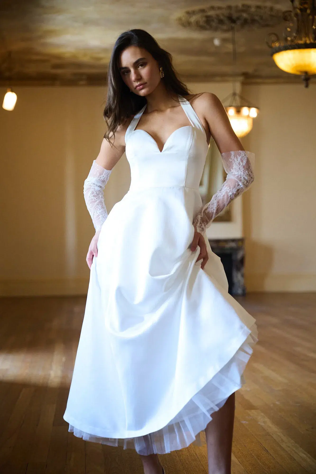 Calia Collection Audry Midi Dress White Size 6 - Image 4