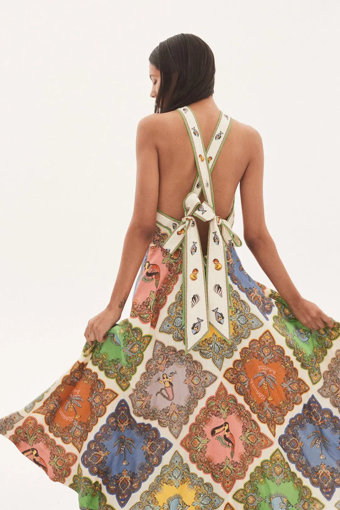 Alemais Trippy Troppo Halter Midi Dress Size 12 - Image 3