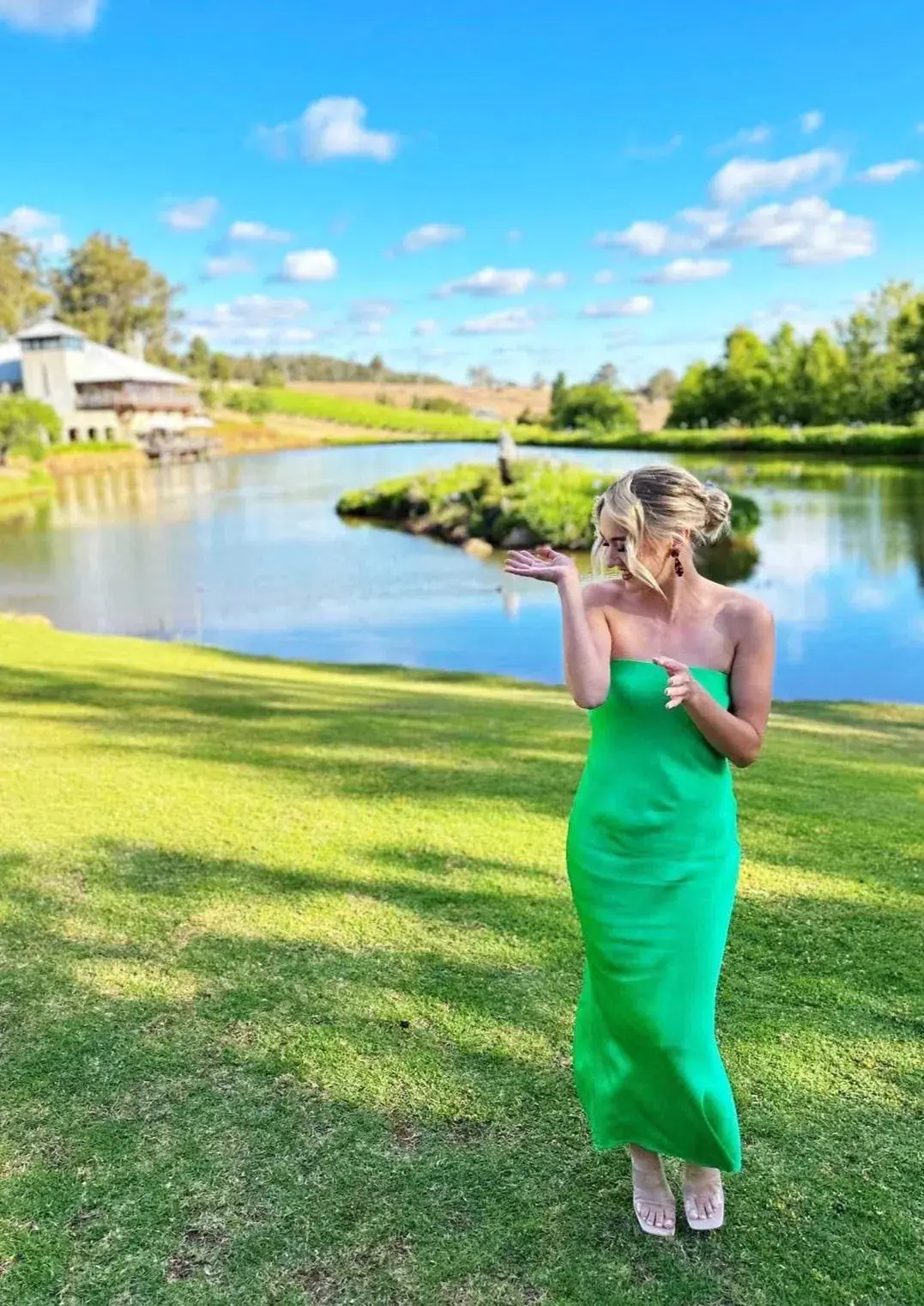 Bec and Bridge Moondance Dress Maxi Emerald Size AU 6 for rent on The Volte - main image