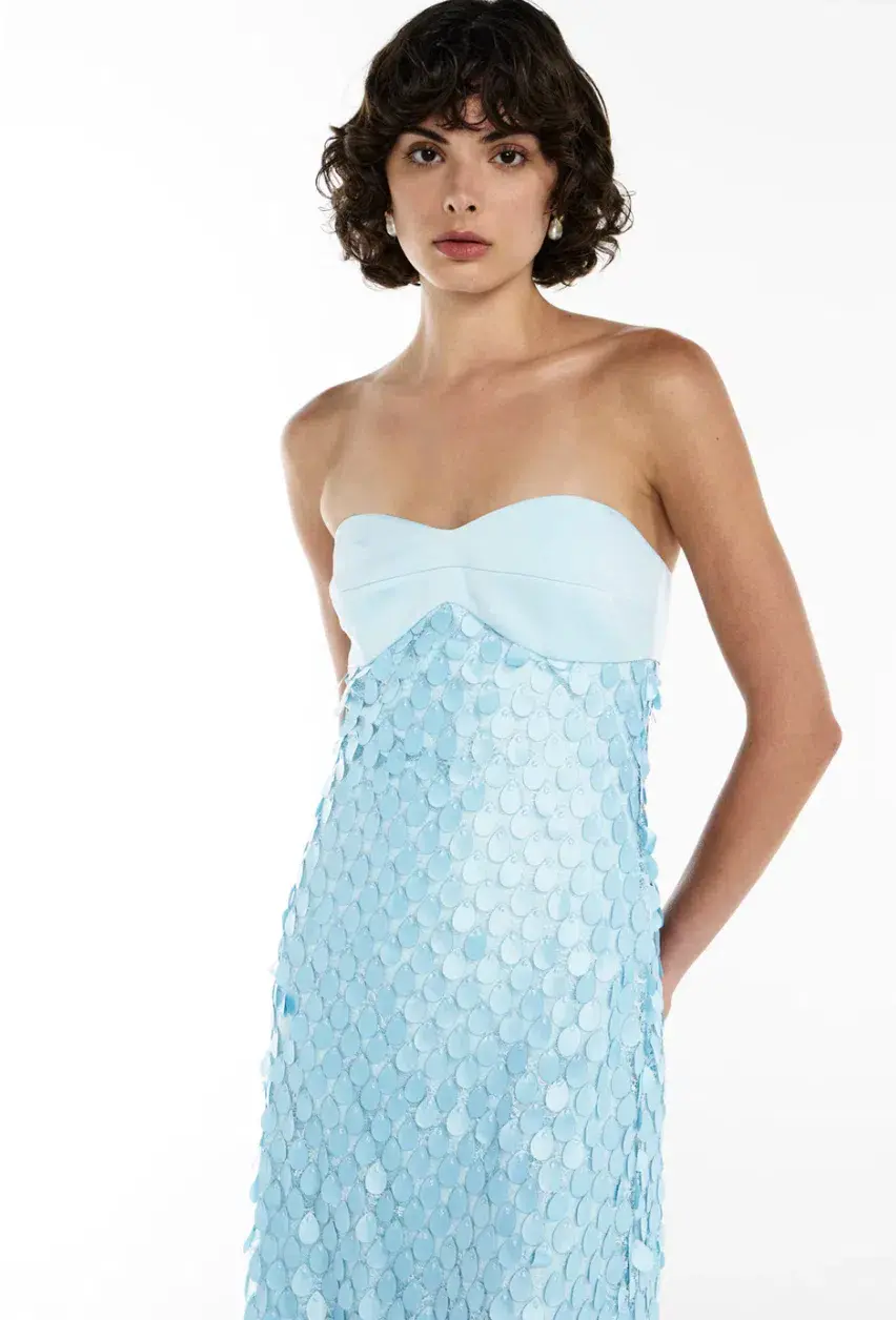 Manning Cartell Supreme Extreme Balconette Midi Dress Aqua Spritz Blue Size 8 - Image 4