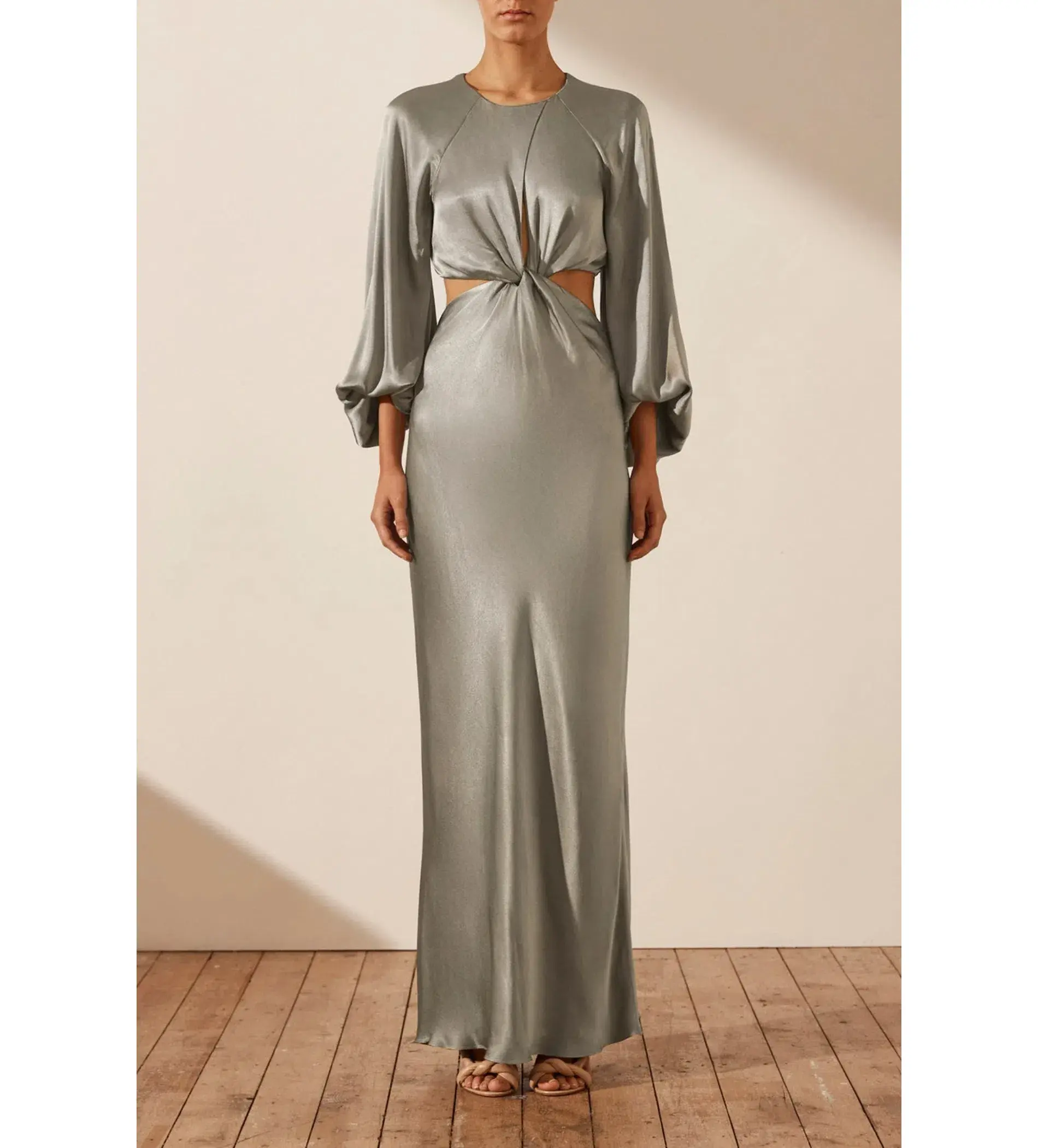 Shona Joy La Lune Twist Front Cut Out Maxi Sage Size 10 - Image 1