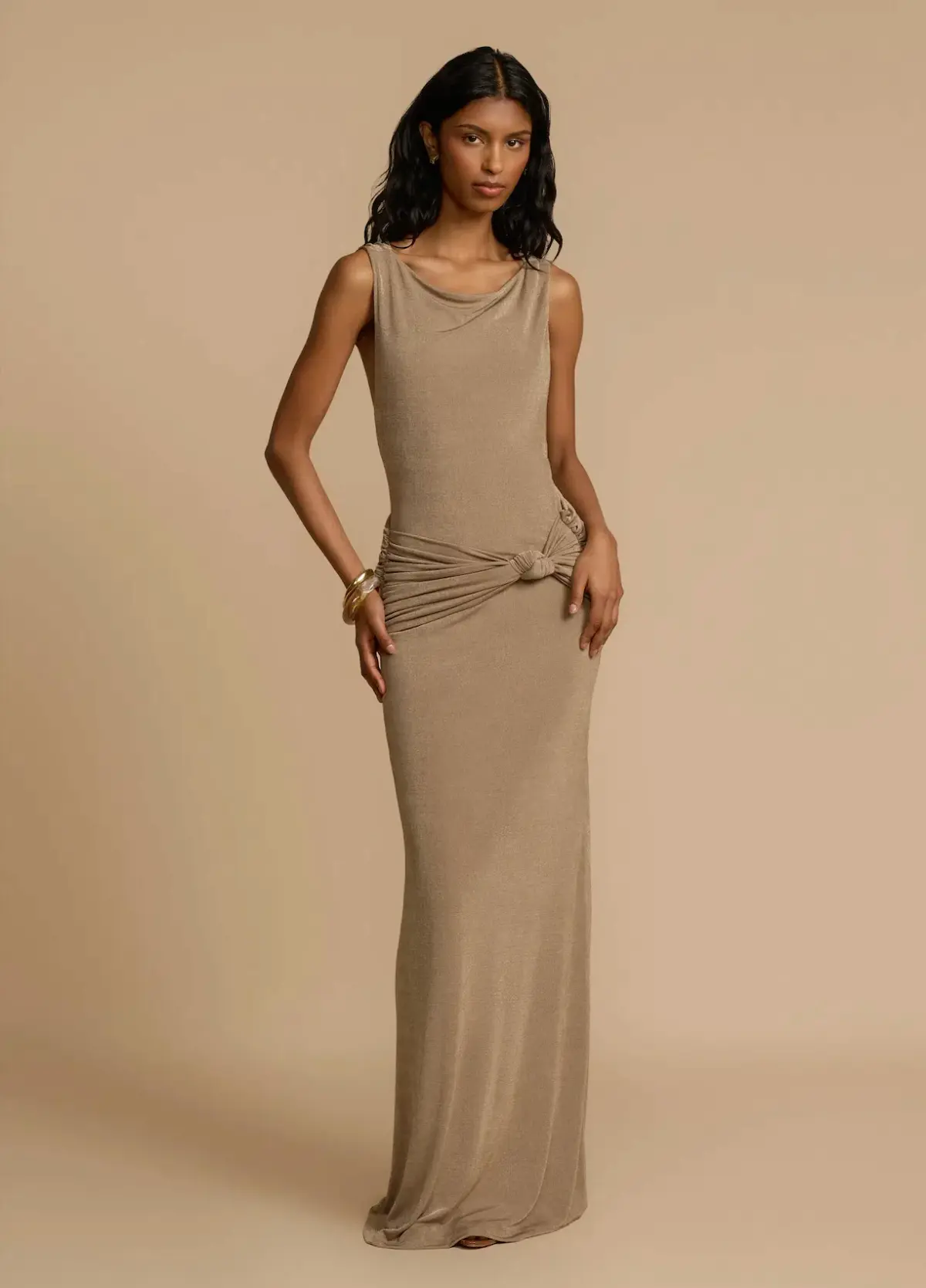 Arcina Ori Matisse Maxi Dress in Metallic Malt Hue Size 8 - Image 1