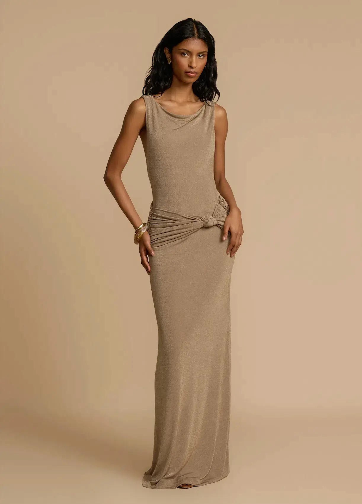 Arcina Ori Matisse Maxi Dress in Metallic Malt Hue Size 8 - Image 1