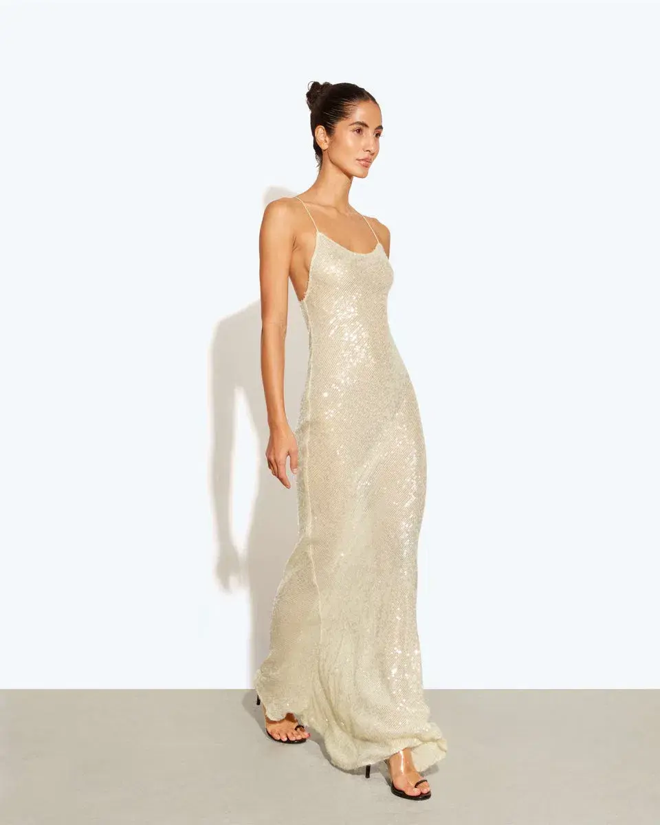 Rat and Boa Olympia Sequin Maxi Dress Gold Size XXS / Size AU 4 - Image 2