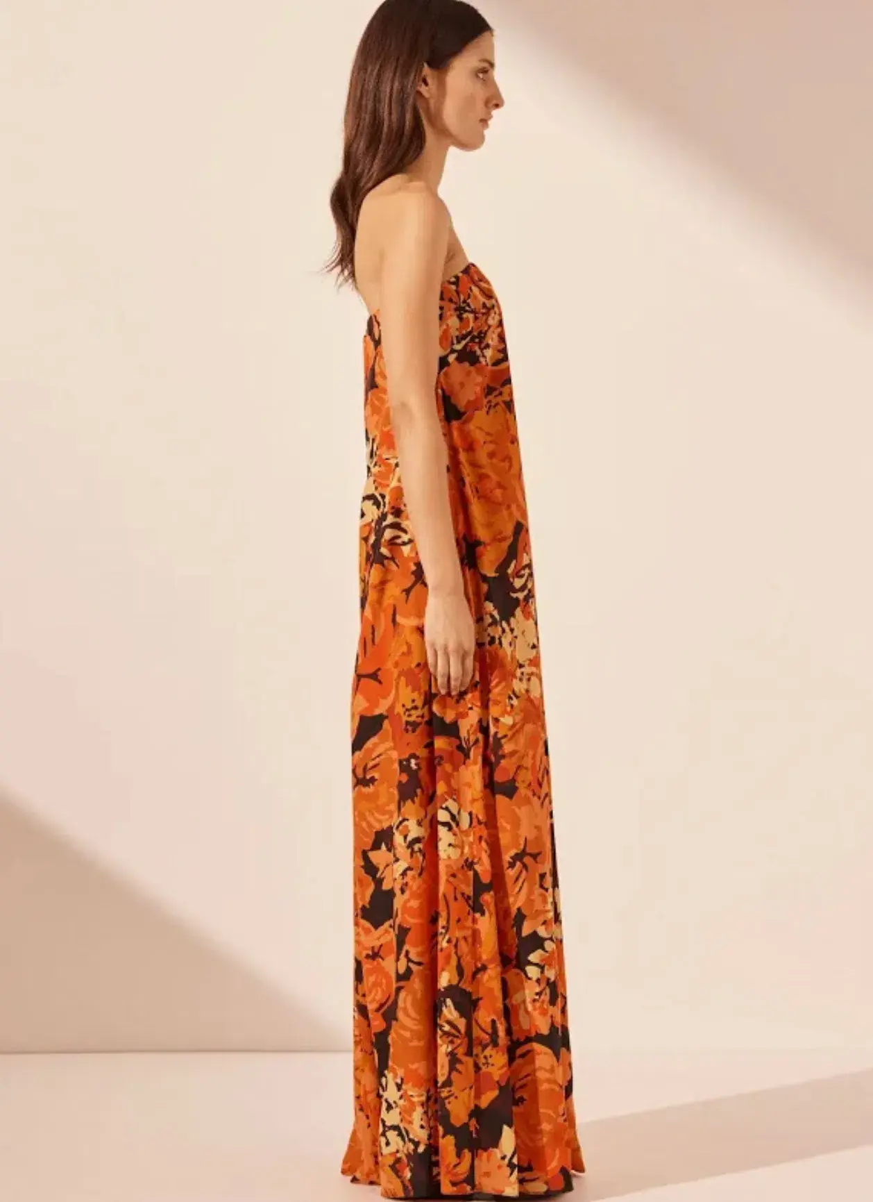 Shona Joy Santos Strapless Maxi Dress in Multi Print Size 6 - Image 1