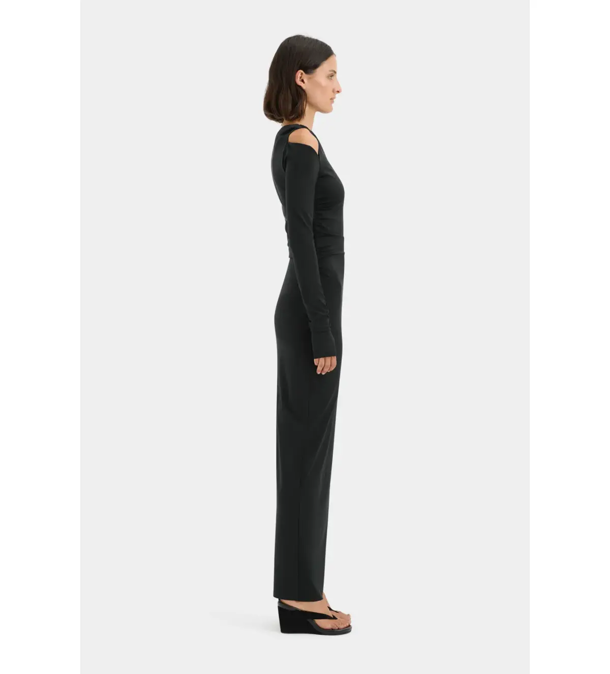 Sir the Label Elm Long Sleeve Midi Dress in Black Size 8/S - Image 2