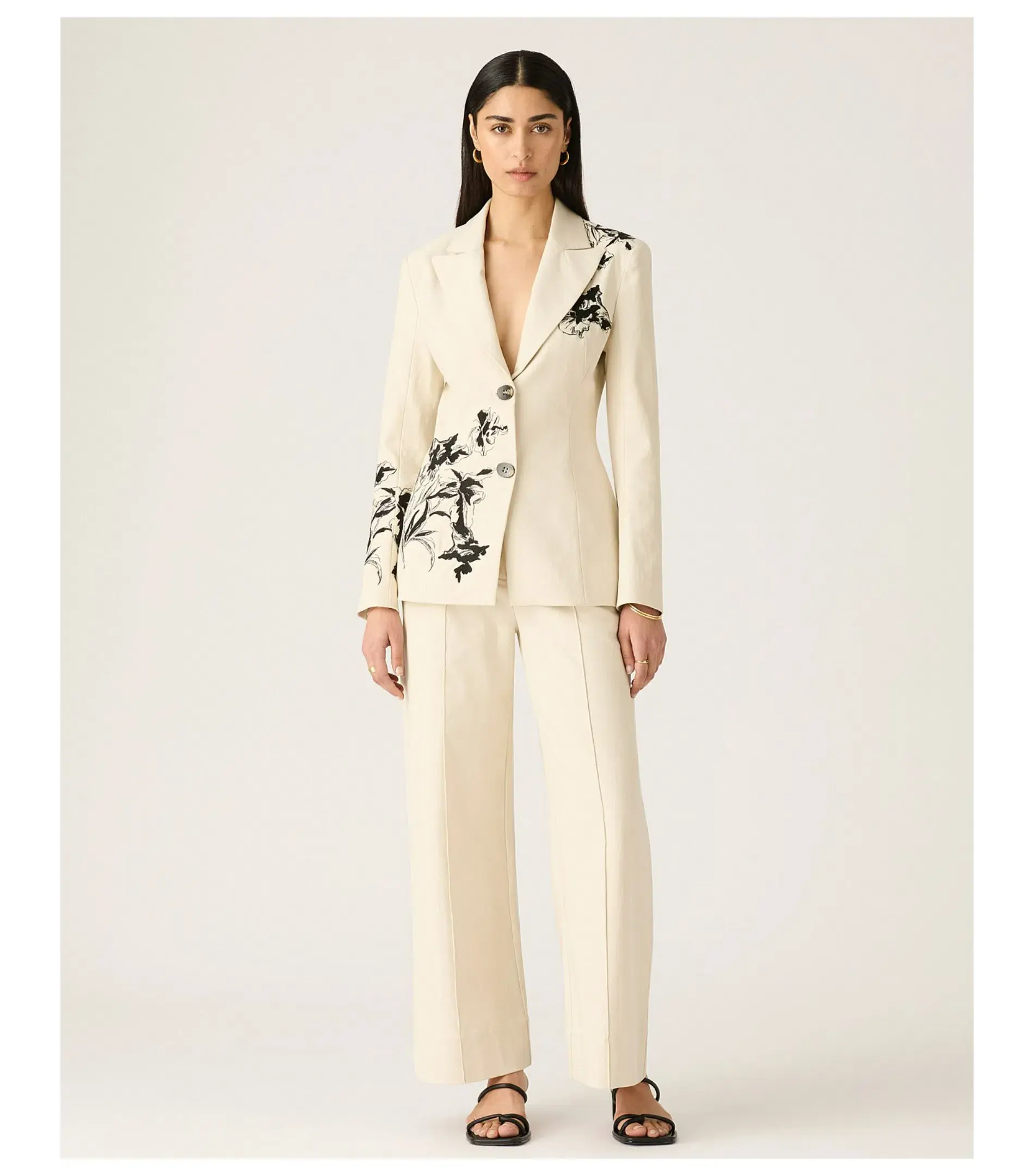 Mos The Label Lis Embroidery Blazer Ivory Size AU 16 - Image 1