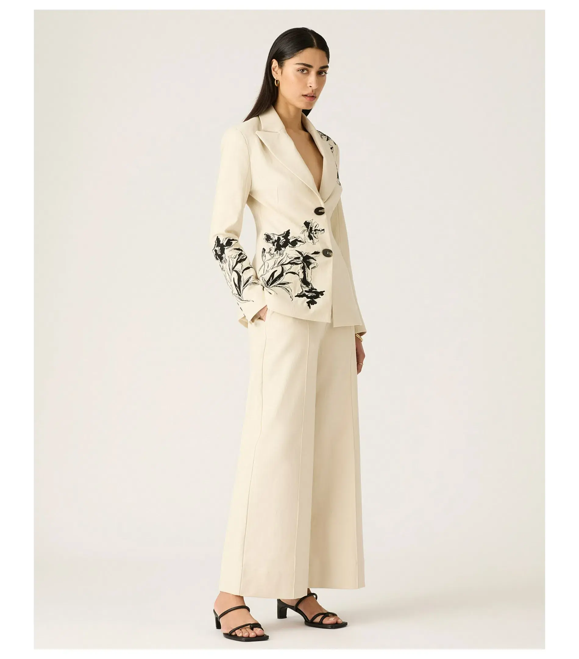 Mos The Label Lis Embroidery Blazer Ivory Size AU 16 - Image 2