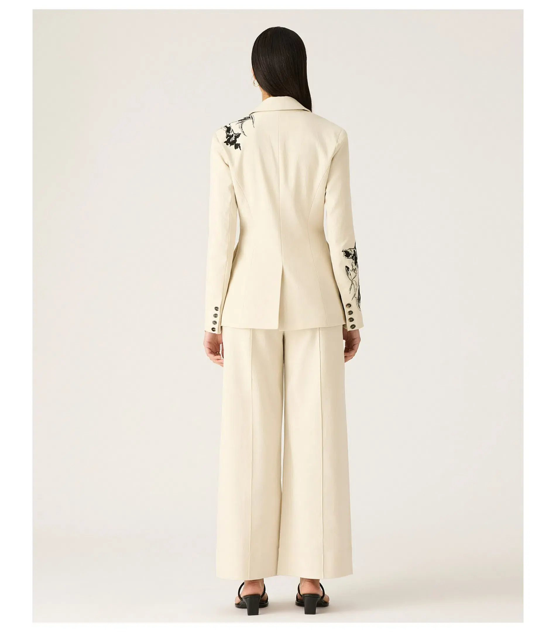 Mos The Label Lis Embroidery Blazer Ivory Size AU 16 - Image 5