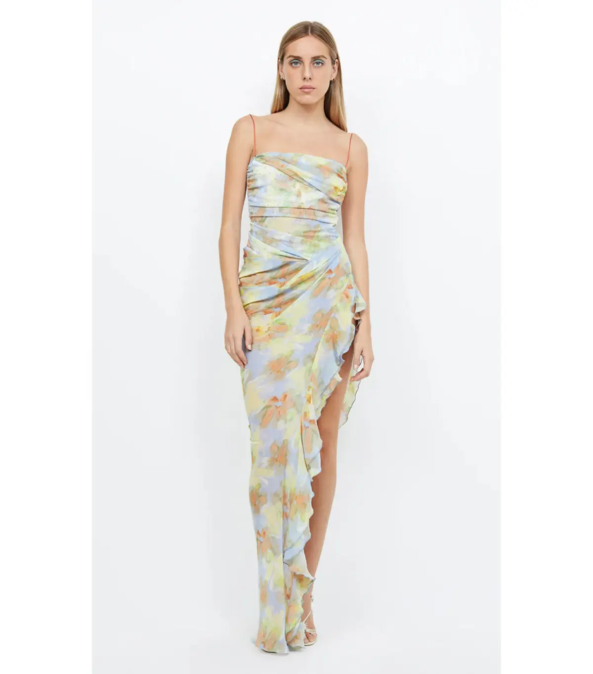 Bec & Bridge Zephy Asym Dress in Blue Blossom Size AU 10 - Image 1