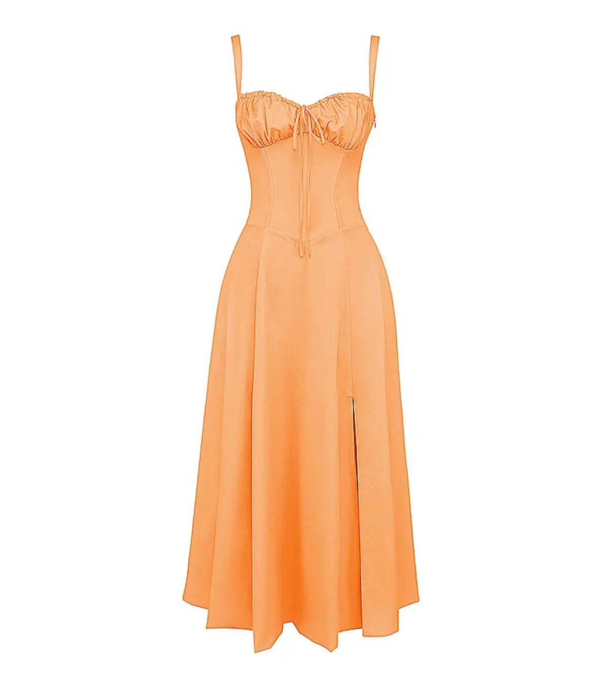 House of CB Carmen Bustier Midi Sundress Tangerine Size XS/AU 6 - Image 6