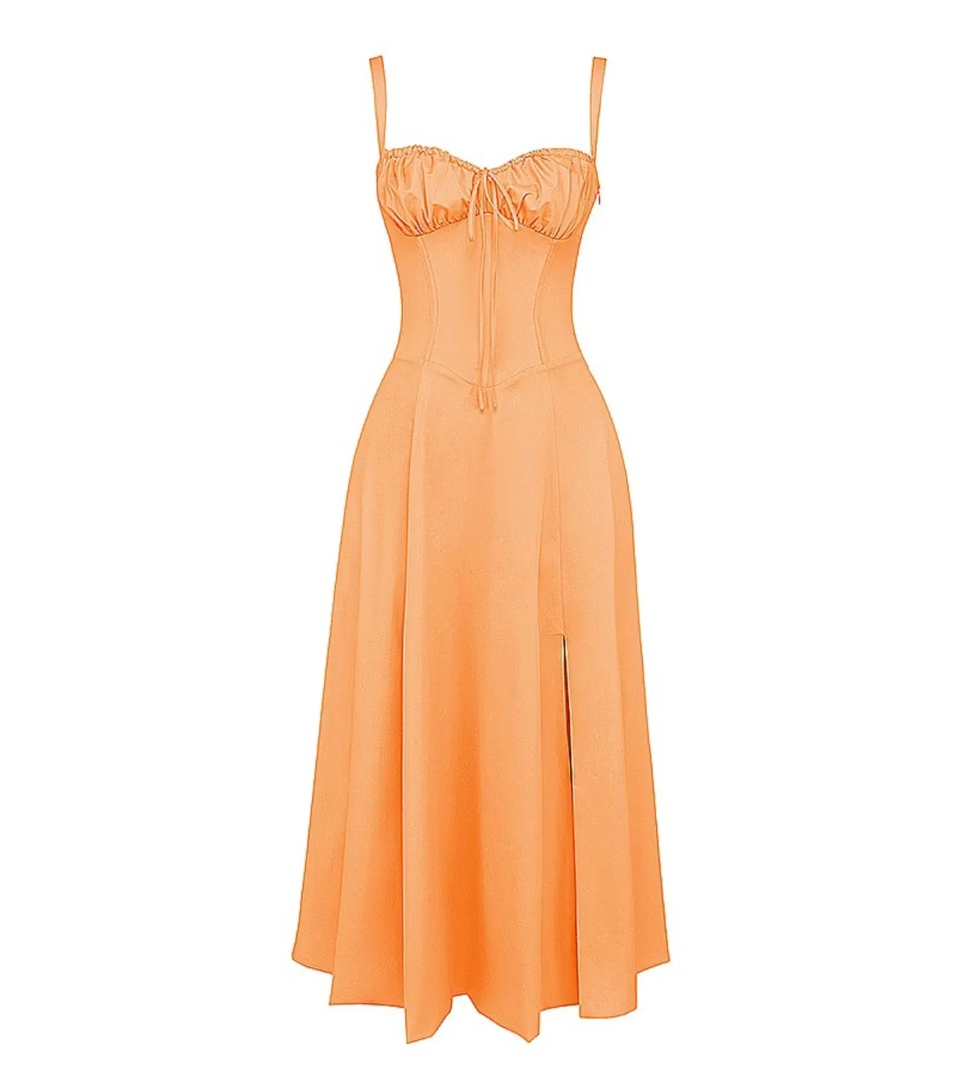House of CB Carmen Bustier Midi Sundress Tangerine Size XS/AU 6 - Image 6