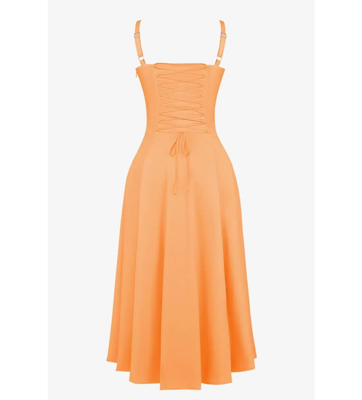 House of CB Carmen Bustier Midi Sundress Tangerine Size XS/AU 6 - Image 8