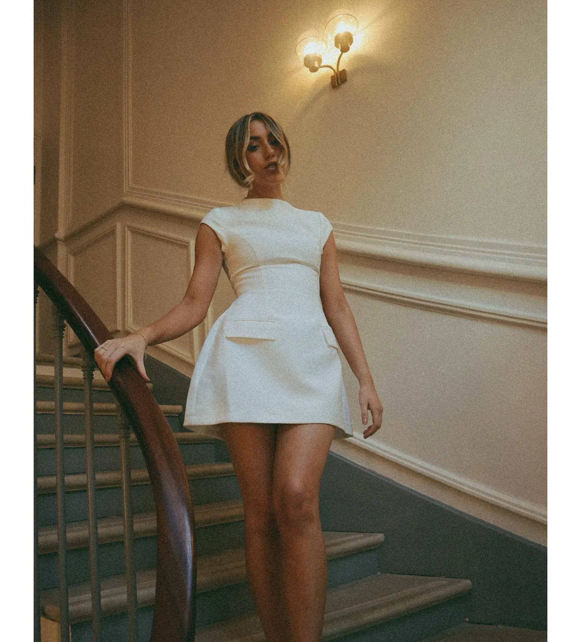 Odd Muse The Ultimate Muse Cap Sleeve Mini Dress White Size S/AU 8  - Image 4