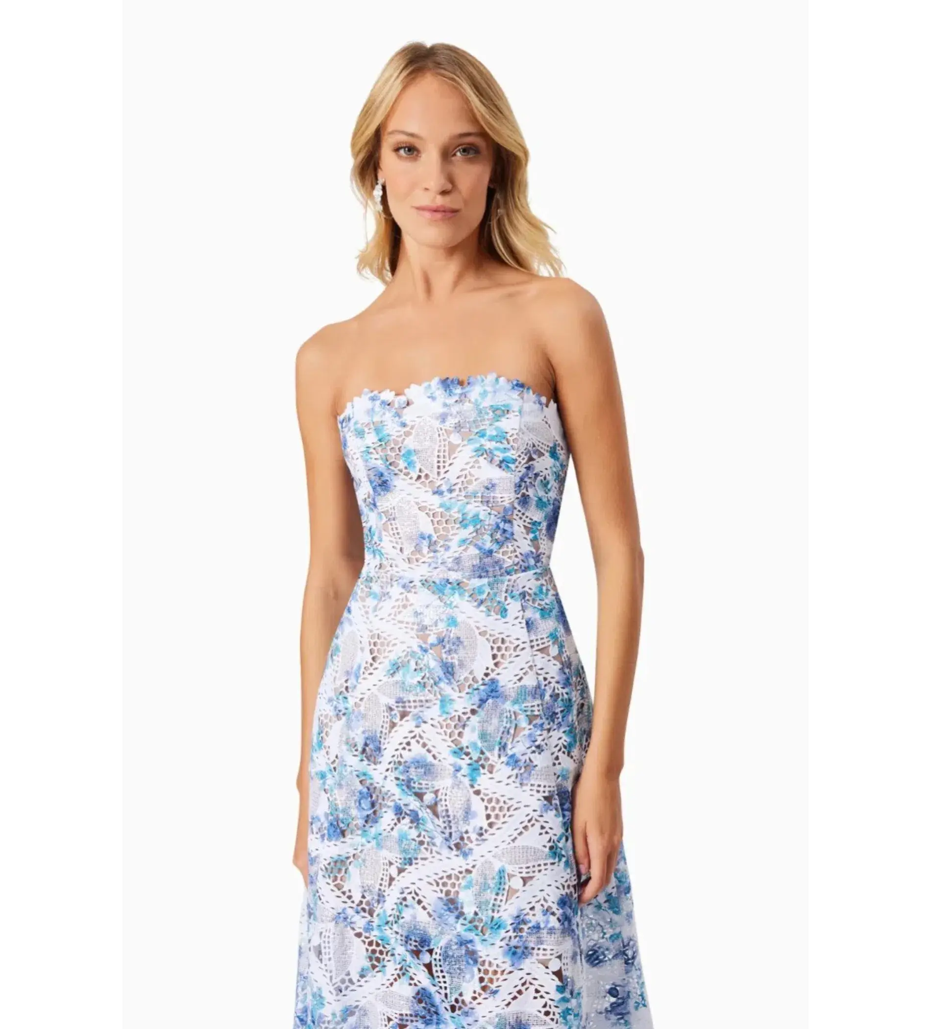Elliatt Savannah Fitted Strapless Maxi Dress Multi Floral Size M/AU 10 - Image 4