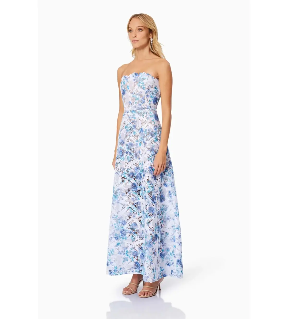 Elliatt Savannah Fitted Strapless Maxi Dress Multi Floral Size M/AU 10 - Image 2