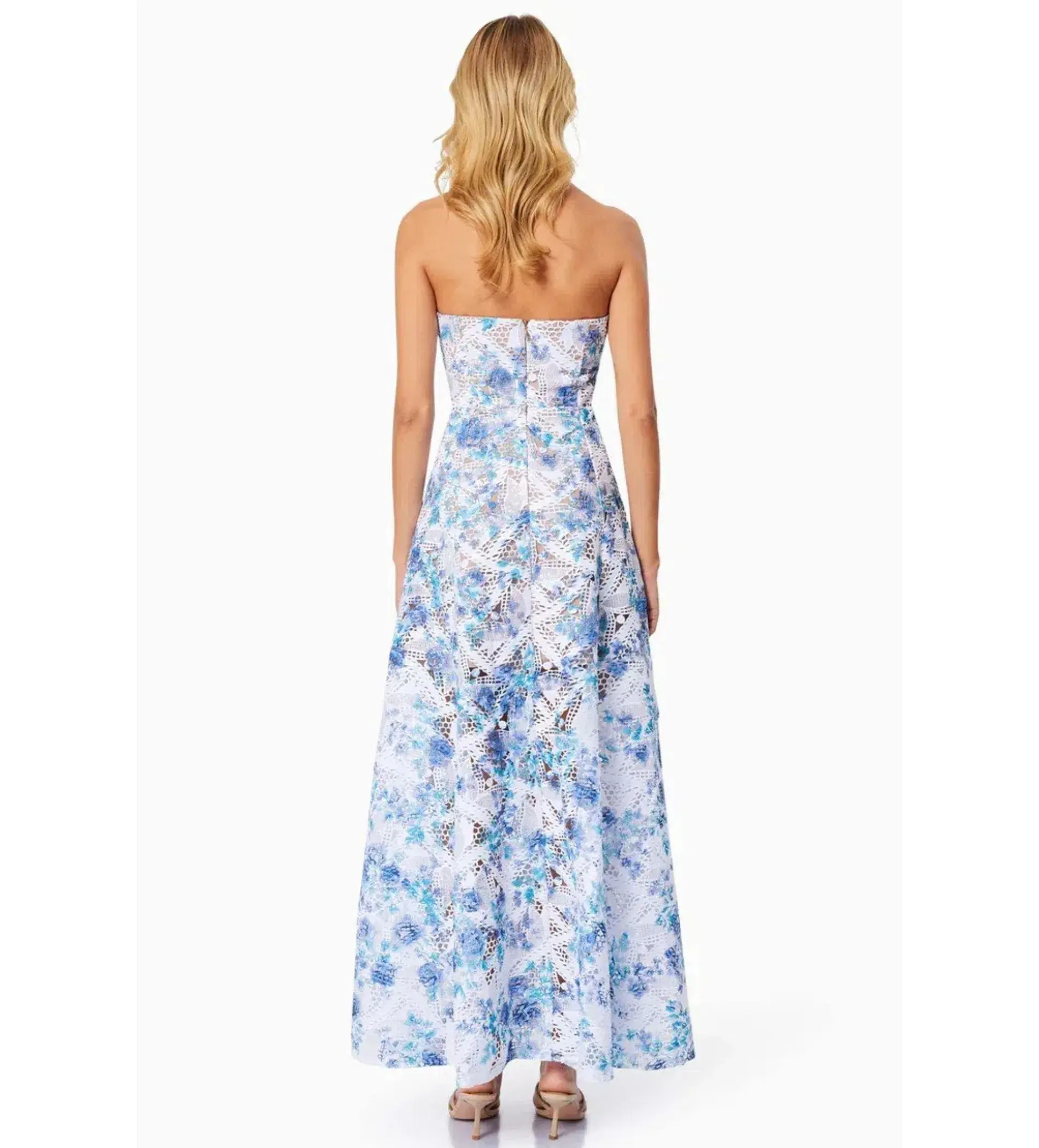 Elliatt Savannah Fitted Strapless Maxi Dress Multi Floral Size M/AU 10 - Image 3