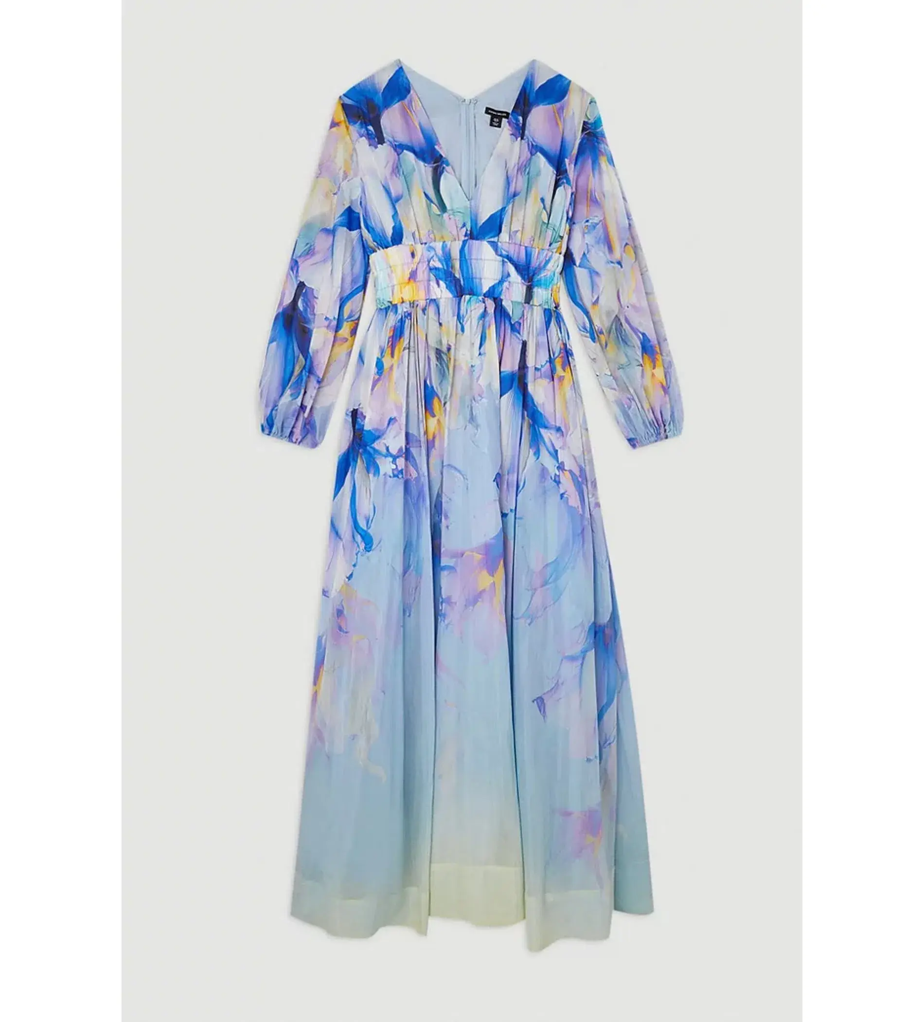 Karen Millen Ombre Floral Silk Maxi Dress Multi Size 22  - Image 2