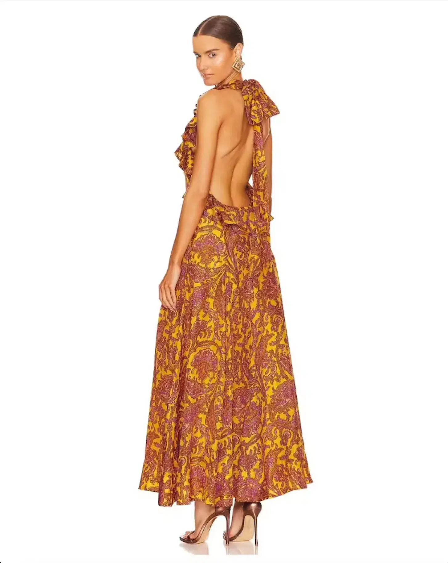 Zimmermann Tiggy Halter Long Dress Print  | Size 0 - Image 2