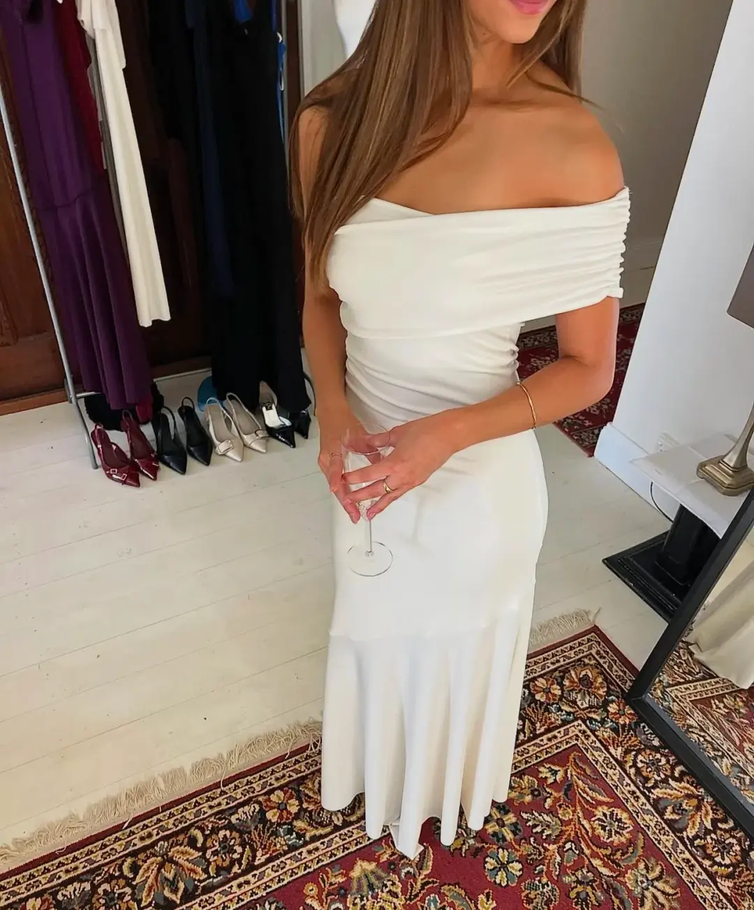 La Marie, Jayde Maxi, White, Size 8 for rent on The Volte - main image