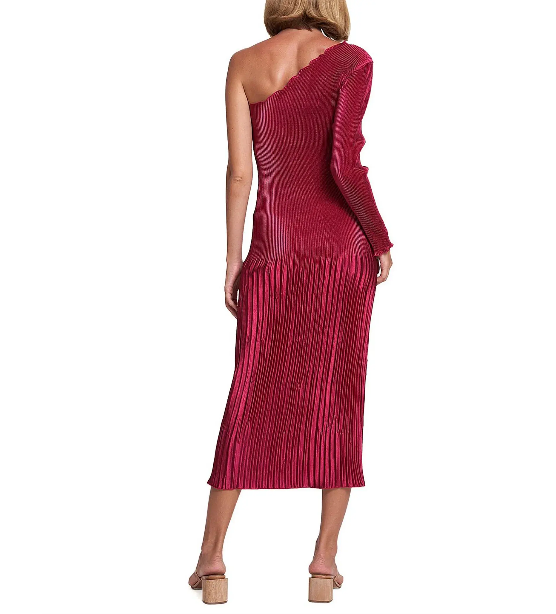 L'Idee Soirée One Shoulder Sleeve Gigi Gown Red Size AU 8 - Image 4