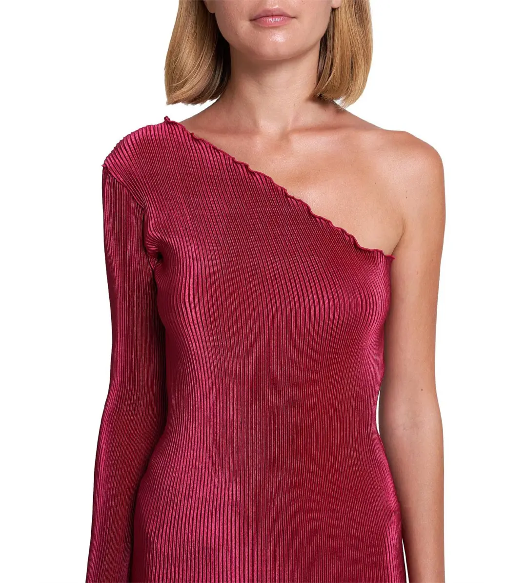 L'Idee Soirée One Shoulder Sleeve Gigi Gown Red Size AU 8 for rent on The Volte - main image