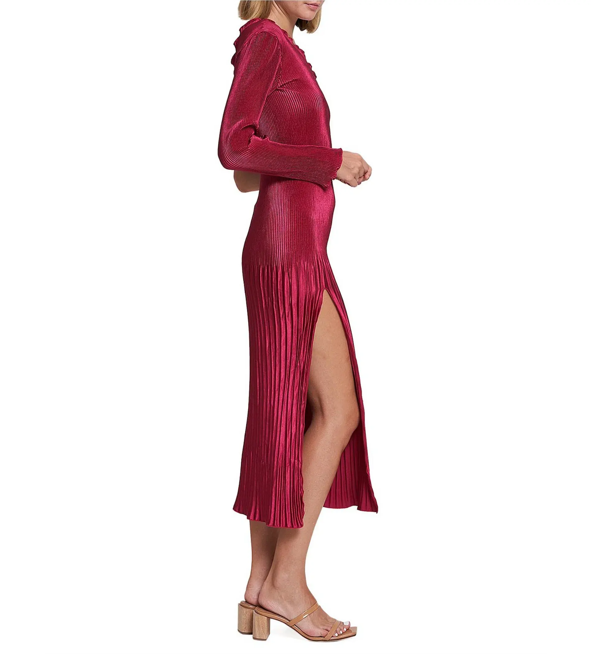 L'Idee Soirée One Shoulder Sleeve Gigi Gown Red Size AU 8 - Image 3