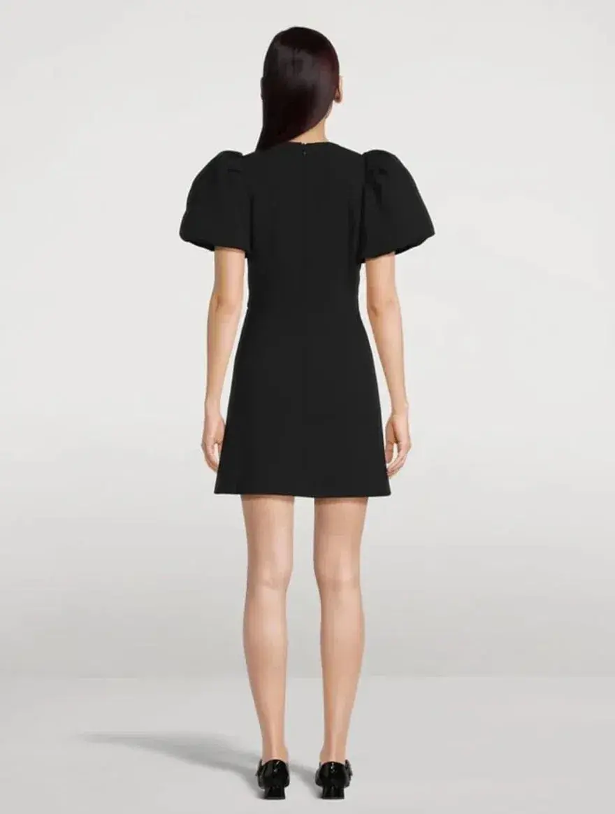 Rebecca Vallance Julianna Puff Sleeve Mini Dress Black Size 8  - Image 2