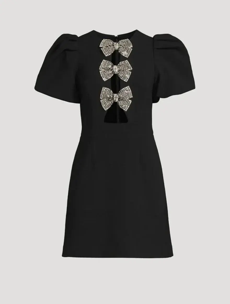 Rebecca Vallance Julianna Puff Sleeve Mini Dress Black Size 8  - Image 3