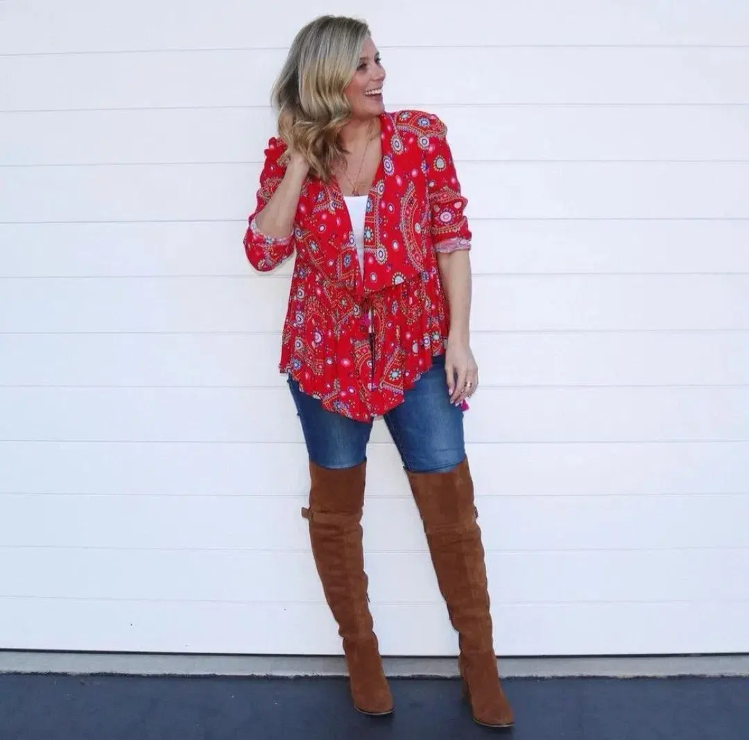 Tigerlily Universe Gypsea Red Wrap Jacket Size 8 - Image 1