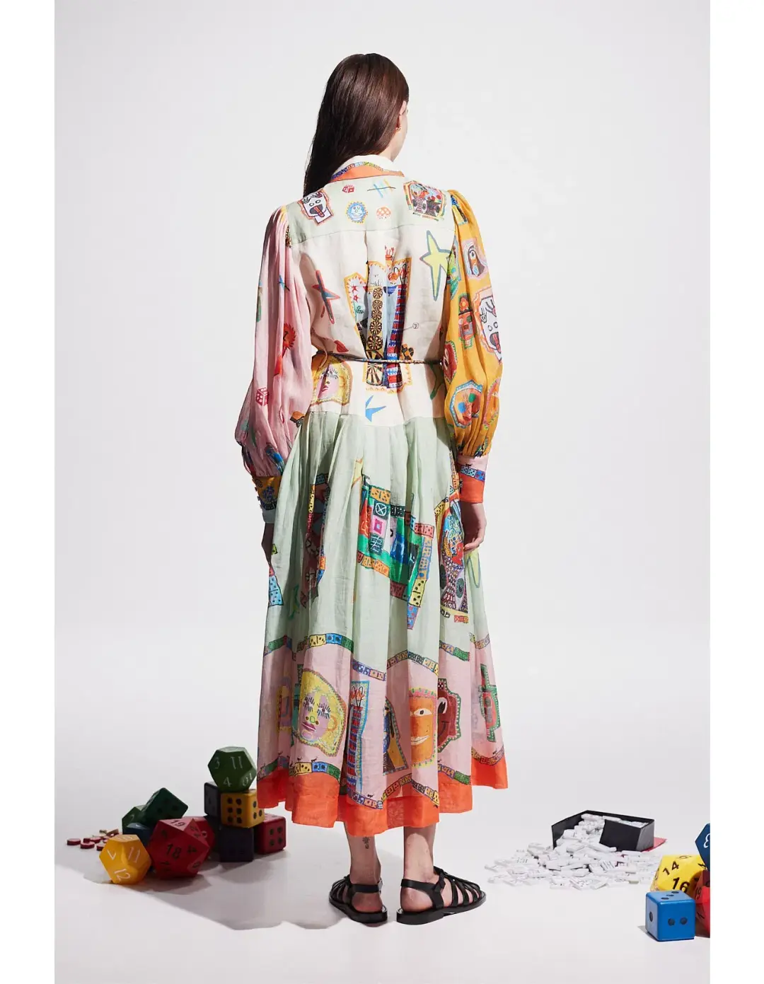 Alemais Players Shirtdress Maxi Dress Multi Size 10 for rent on The Volte - main image