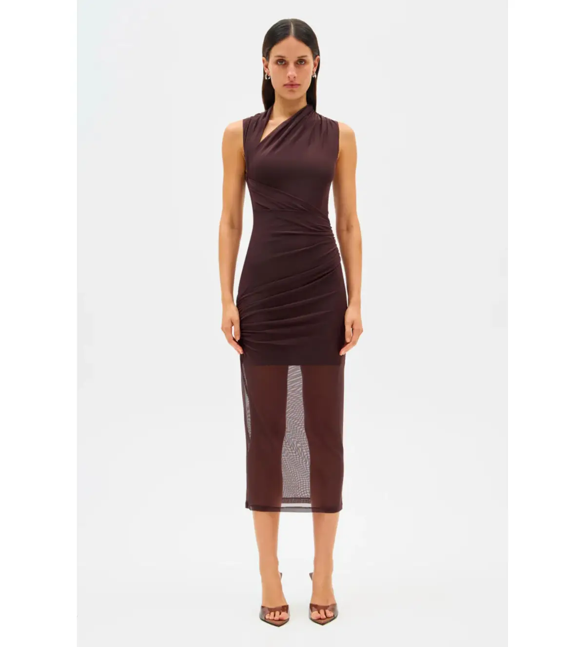 Misha Tillie Midi Dress in Brown Size 10 - Image 1