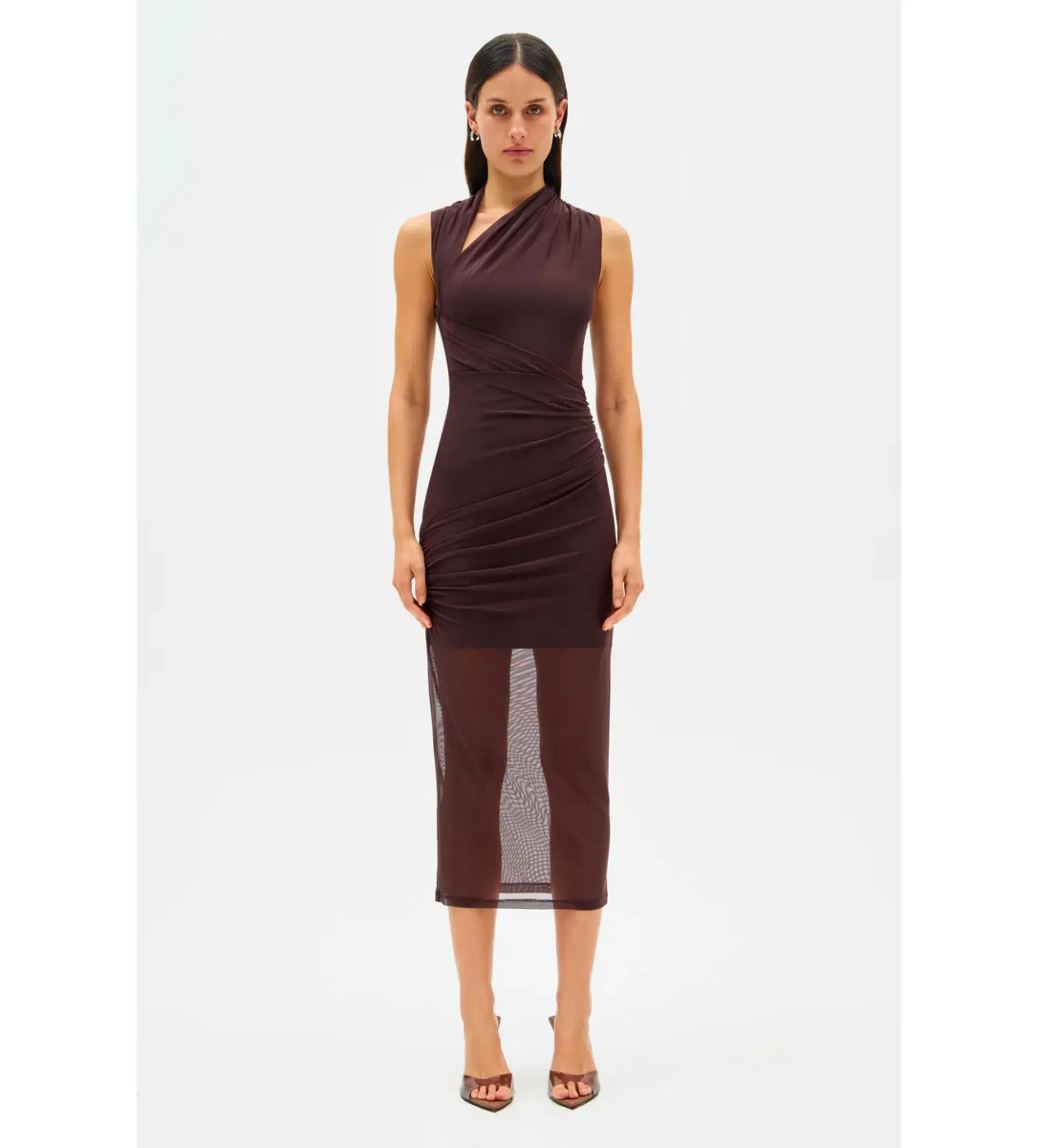 Misha Tillie Midi Dress in Brown Size 10 - Image 1