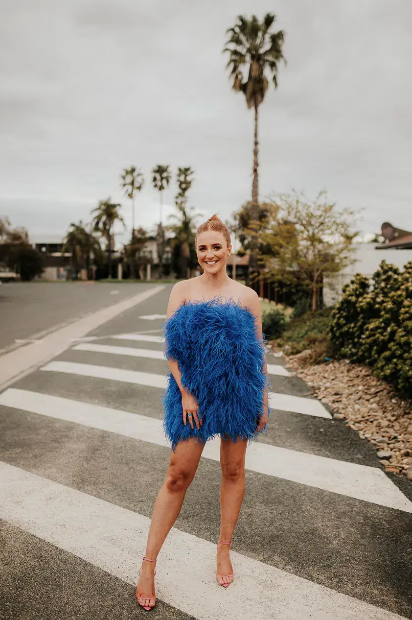 Samantha Lentini Feather Mini dress  in Blue Size AU 8  - Image 2