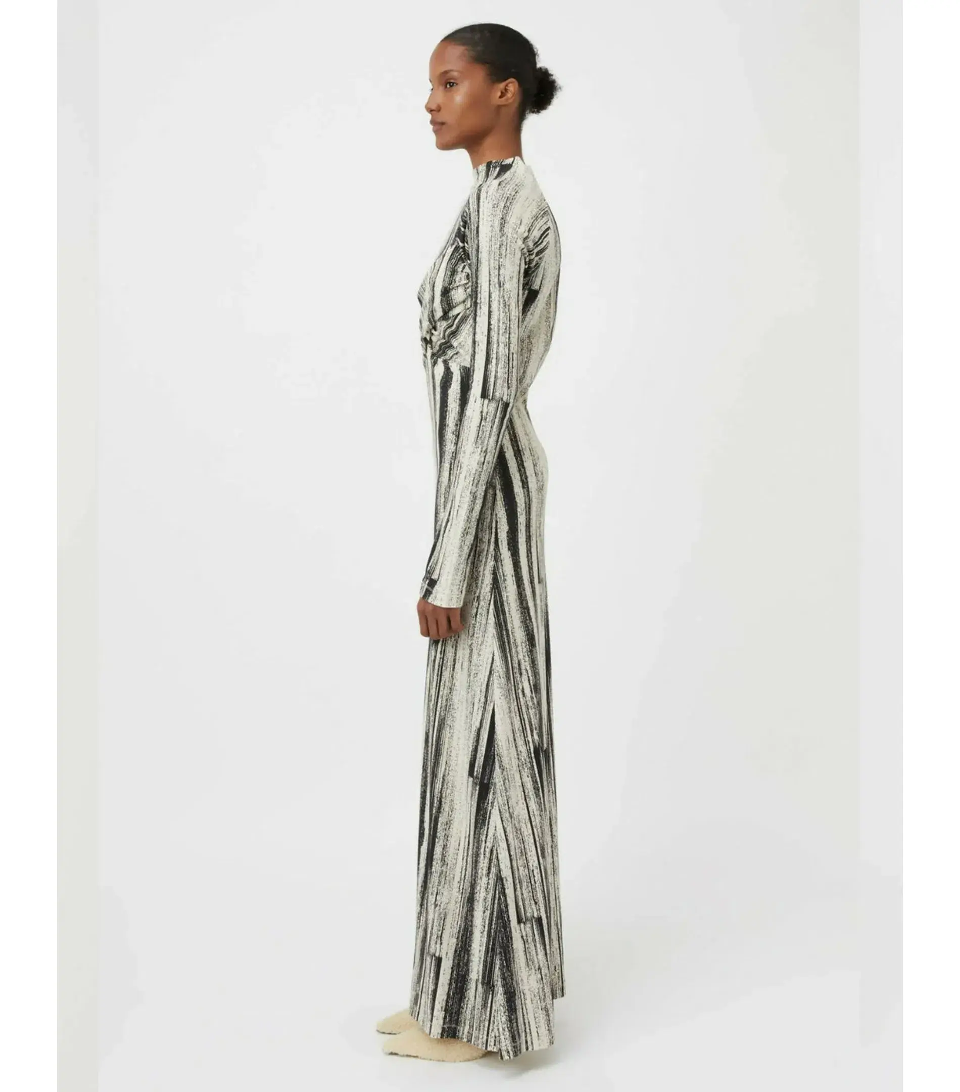 Camilla and Marc Arch Long Sleeve Midi Dress in Black Print Size AU 8 - Image 3