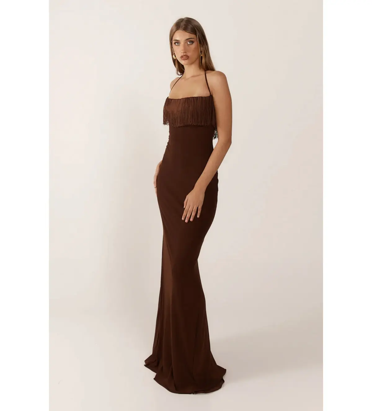 Ance Gria Camilla Maxi Dress Chocolate Brown Size XS/AU 6 - Image 2