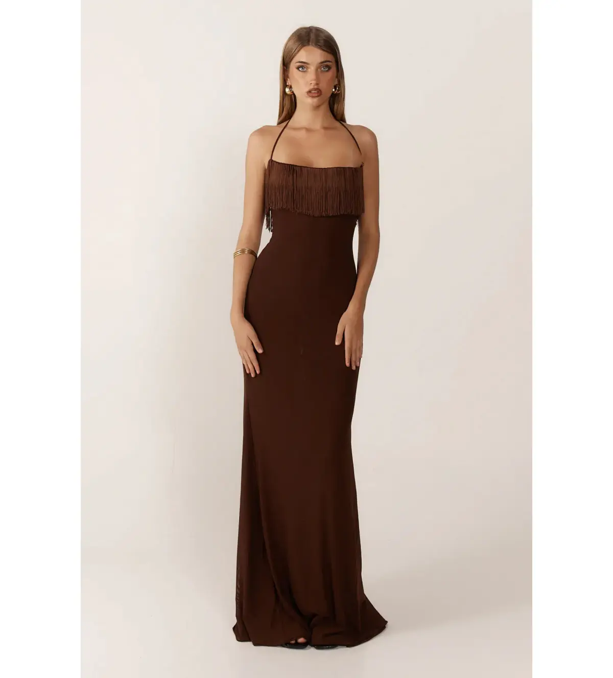 Ance Gria Camilla Maxi Dress Chocolate Brown Size XS/AU 6 - Image 1