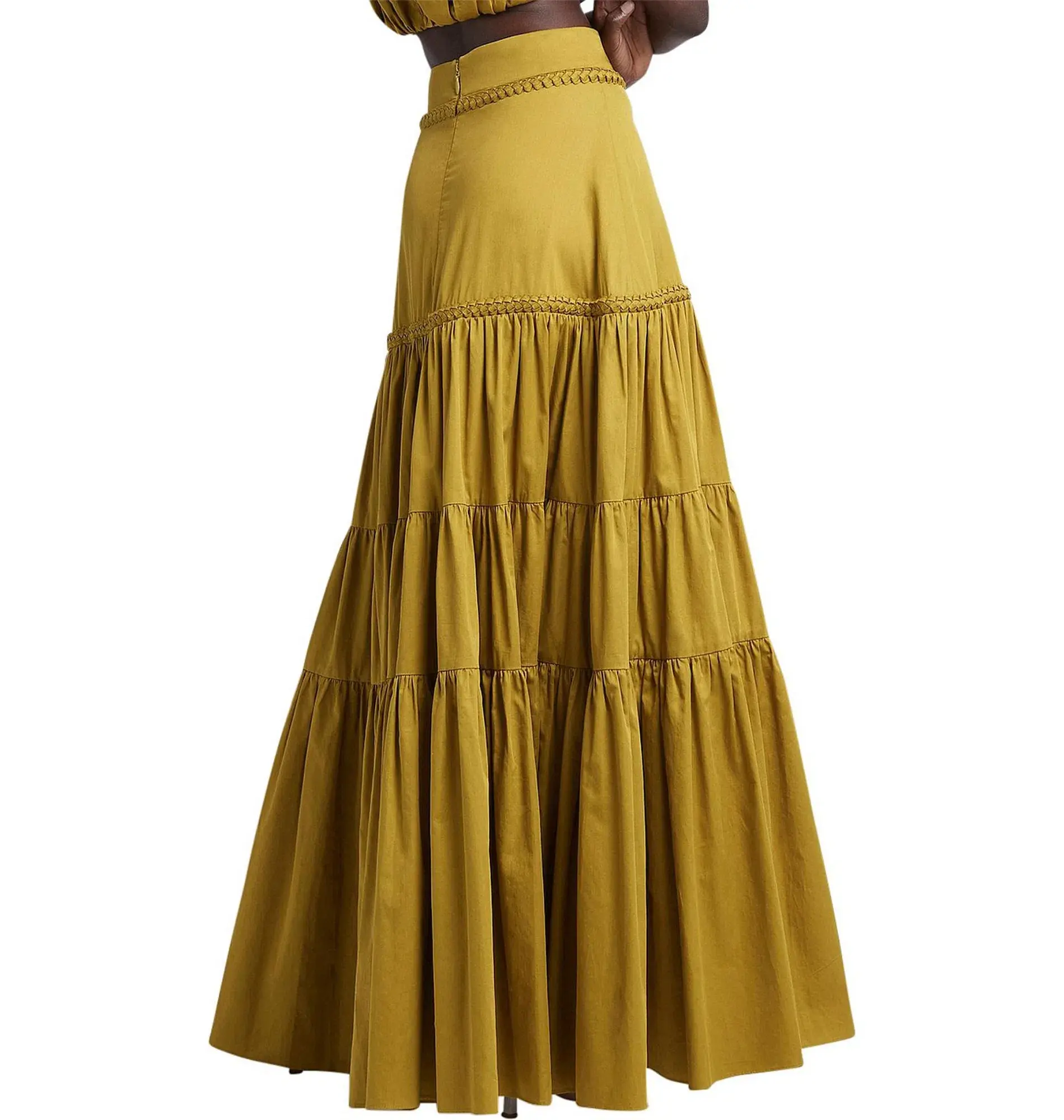 AJE Medina Casabianca Braided Tiered Skirt Yellow Size 16 - Image 3