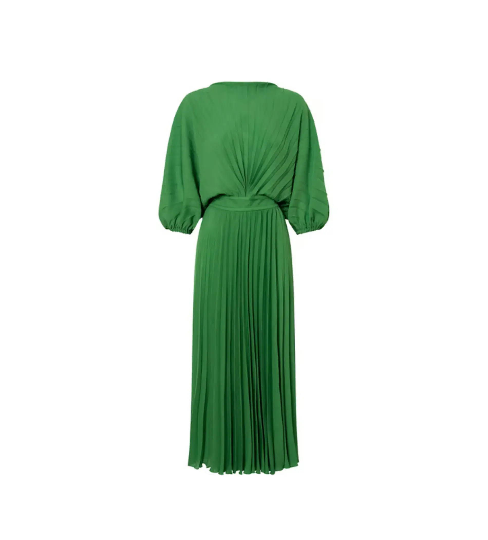 Oroton Garden Pleated Midi  Dress in Green Size AU 8  - Image 2