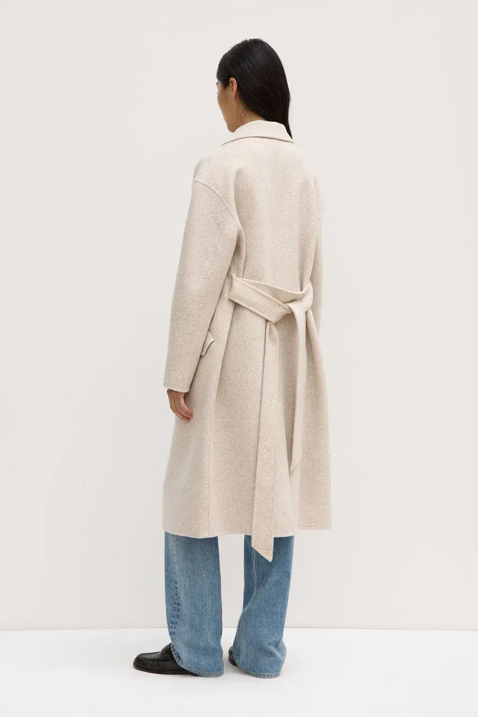 Assembly Label Sadie Single Breasted Wool Coat Oat Marle Cream Size 10 - Image 3