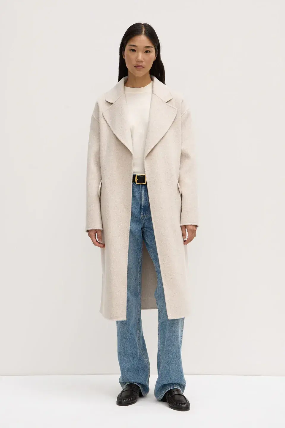 Assembly Label Sadie Single Breasted Wool Coat Oat Marle Cream Size 10 - Image 1