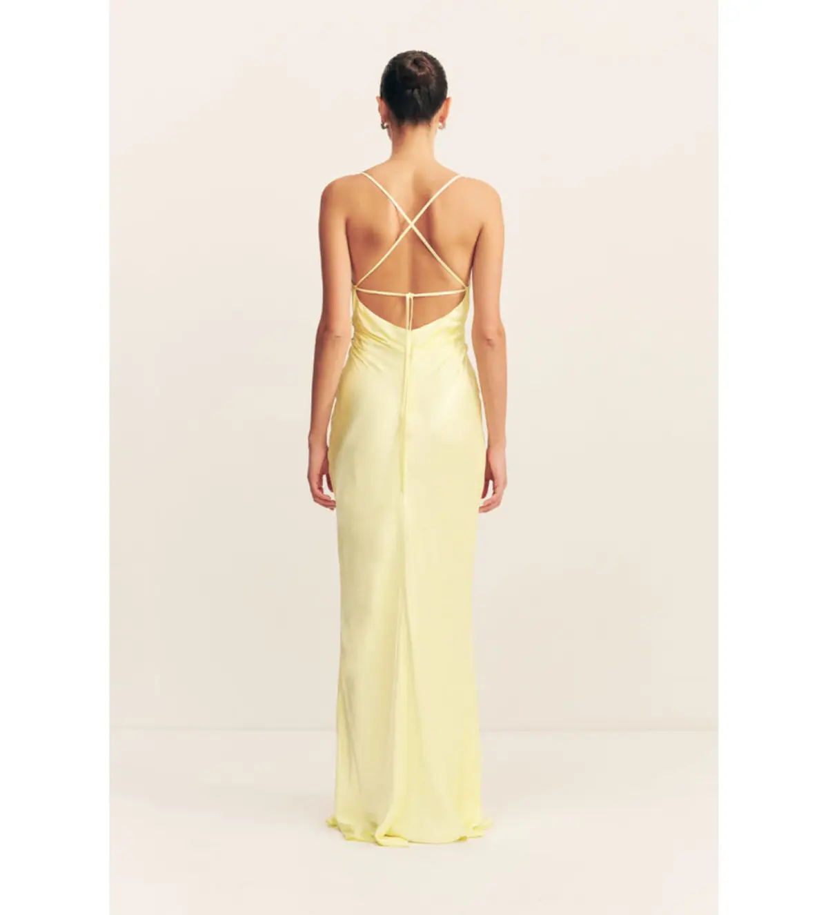 Shona Joy La Lune Lace Back Maxi Dress in lemon Size 8 - Image 2