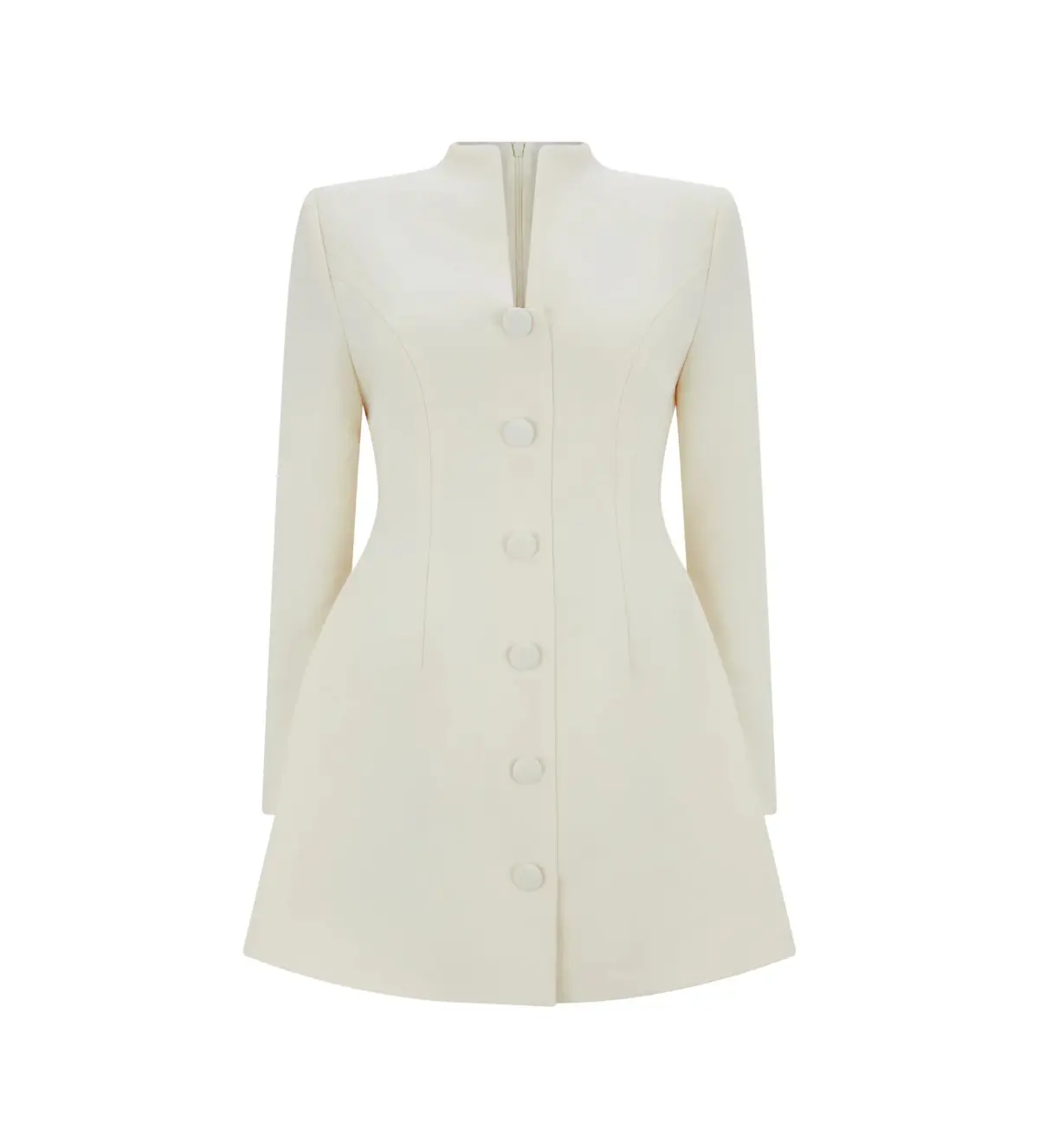 Odd Muse The Ultimate Muse Long Sleeve Button Down Mini Dress in Ecru Size AU 6 - Image 4