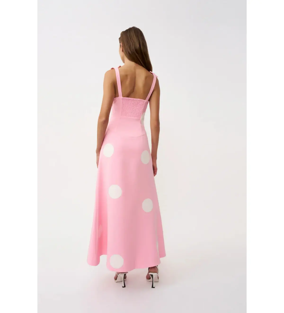 By Johnny Dolcetto Spot Ankle Dress in Pink Ivory Size 10 - Image 3