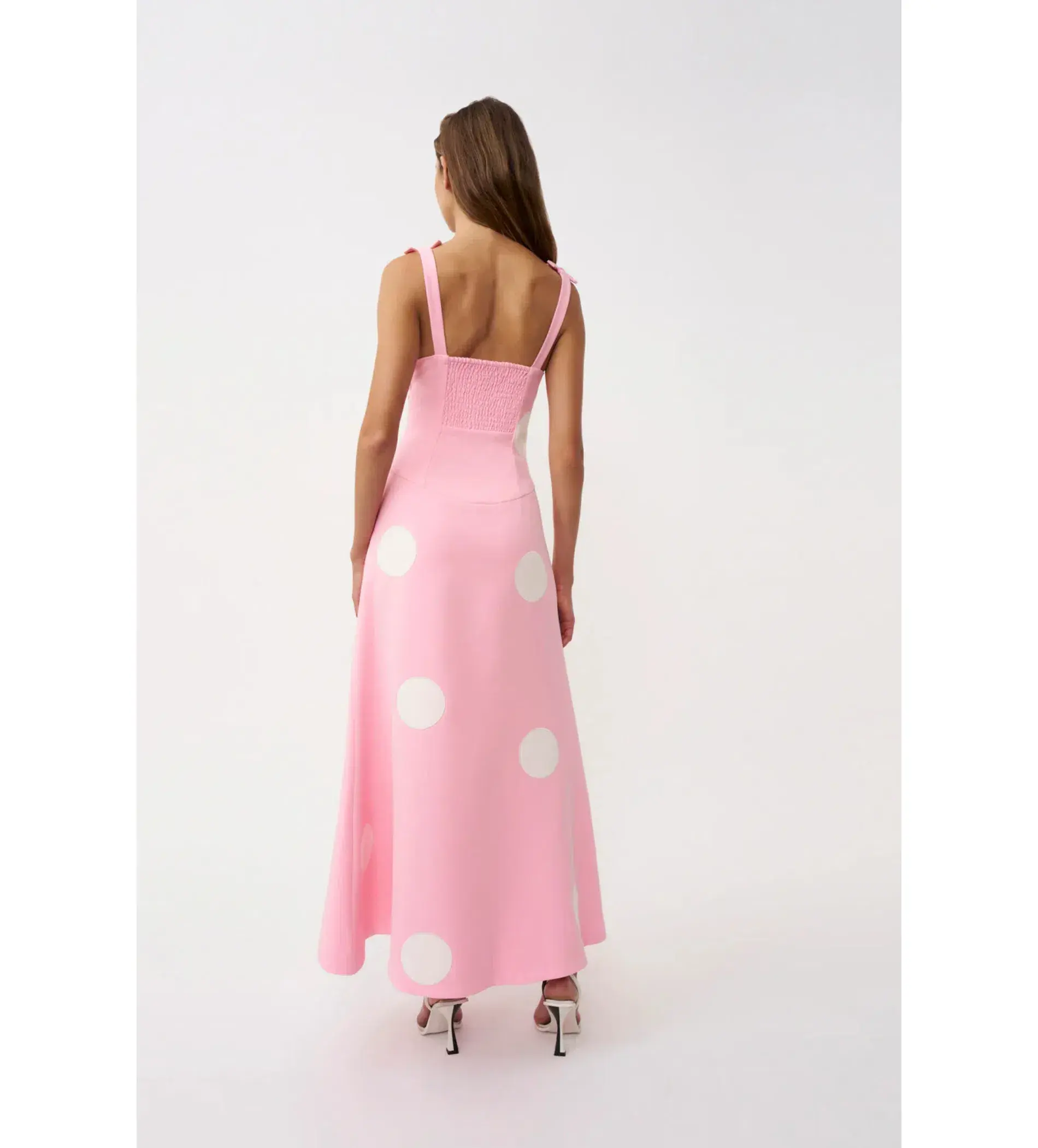 By Johnny Dolcetto Spot Ankle Dress in Pink Ivory Size 10 - Image 3