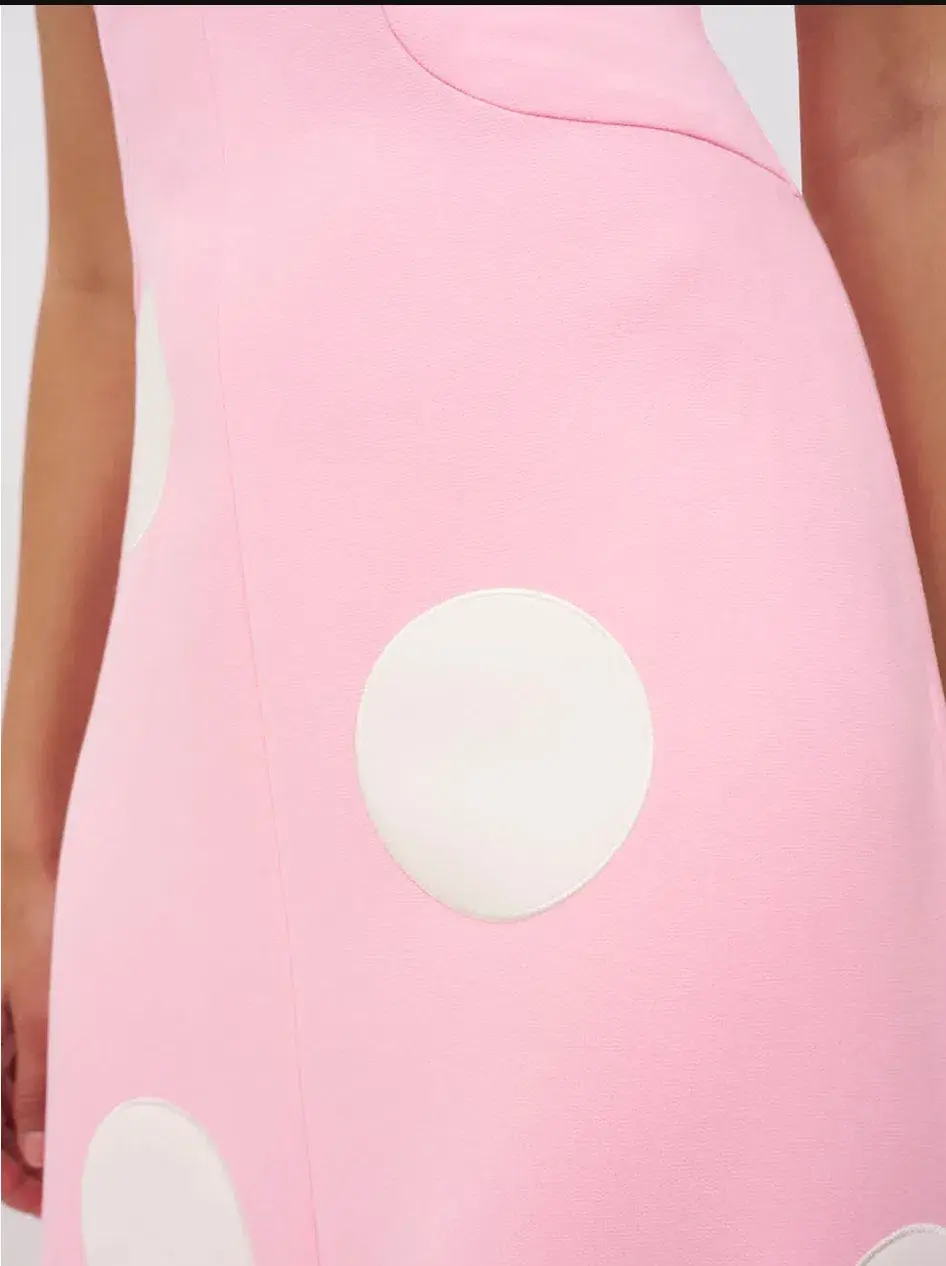 By Johnny Dolcetto Spot Ankle Dress in Pink Ivory Size 10 - Image 6