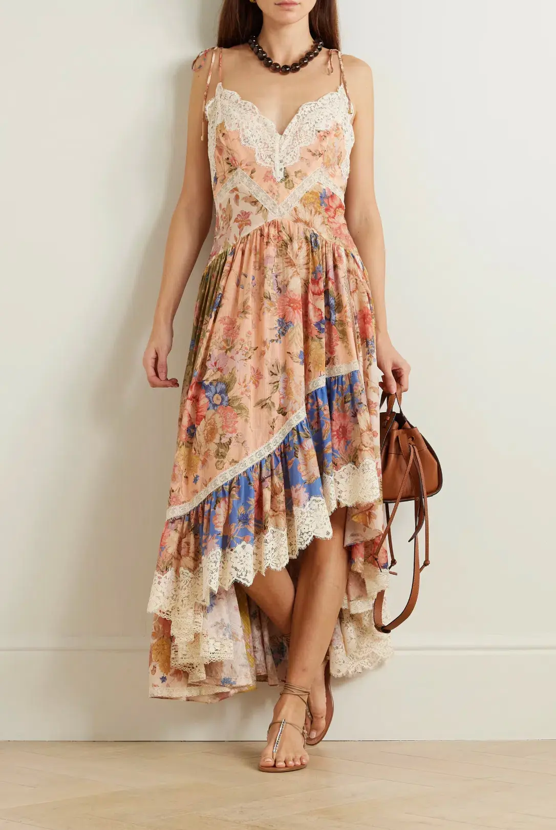 Zimmermann August Asymmmetic Lace Midi Dress Print Size 3 / AU 14 - Image 1