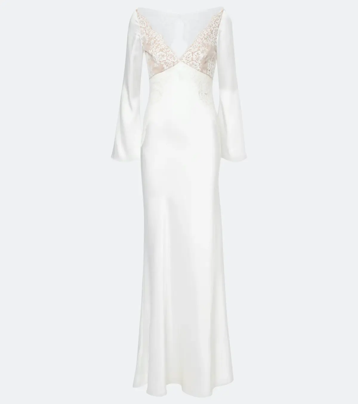 Self-Portrait x Christopher Kane Lace Trimmed Satin Gown White Size 10 - Image 6